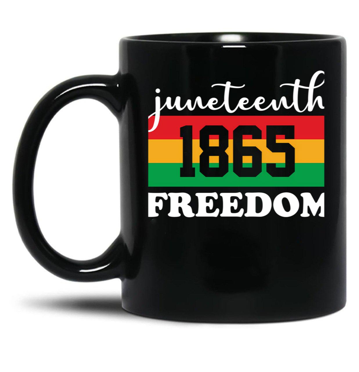 Juneteenth 1865 Freedom Black Coffee Mug