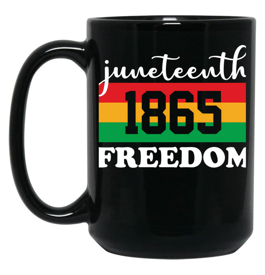 Juneteenth 1865 Freedom Black Coffee Mug