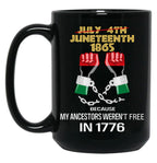 Juneteenth 1865 My Ancestors Weren'T Free In 1776 Black Coffee Mug