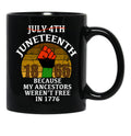 Juneteenth Ancestors Black African American Flag Pride (1) Black Coffee Mug - Black