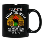 Juneteenth Ancestors Black African American Flag Pride (1) Black Coffee Mug - Black