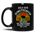 Juneteenth Ancestors Black African American Flag Pride (1) Black Coffee Mug