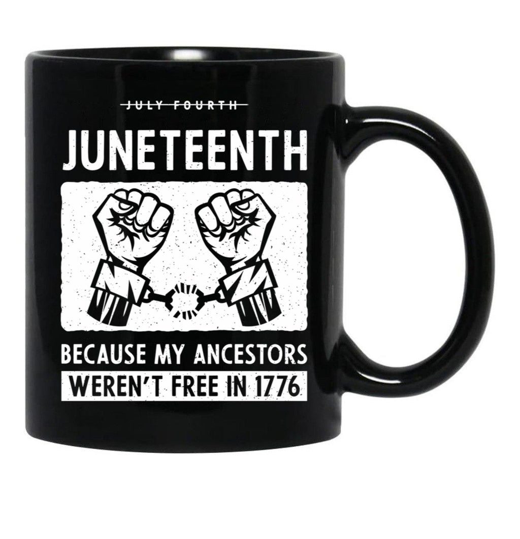 Juneteenth Ancestors Black African American Flag Pride Black Coffee Mug - Black