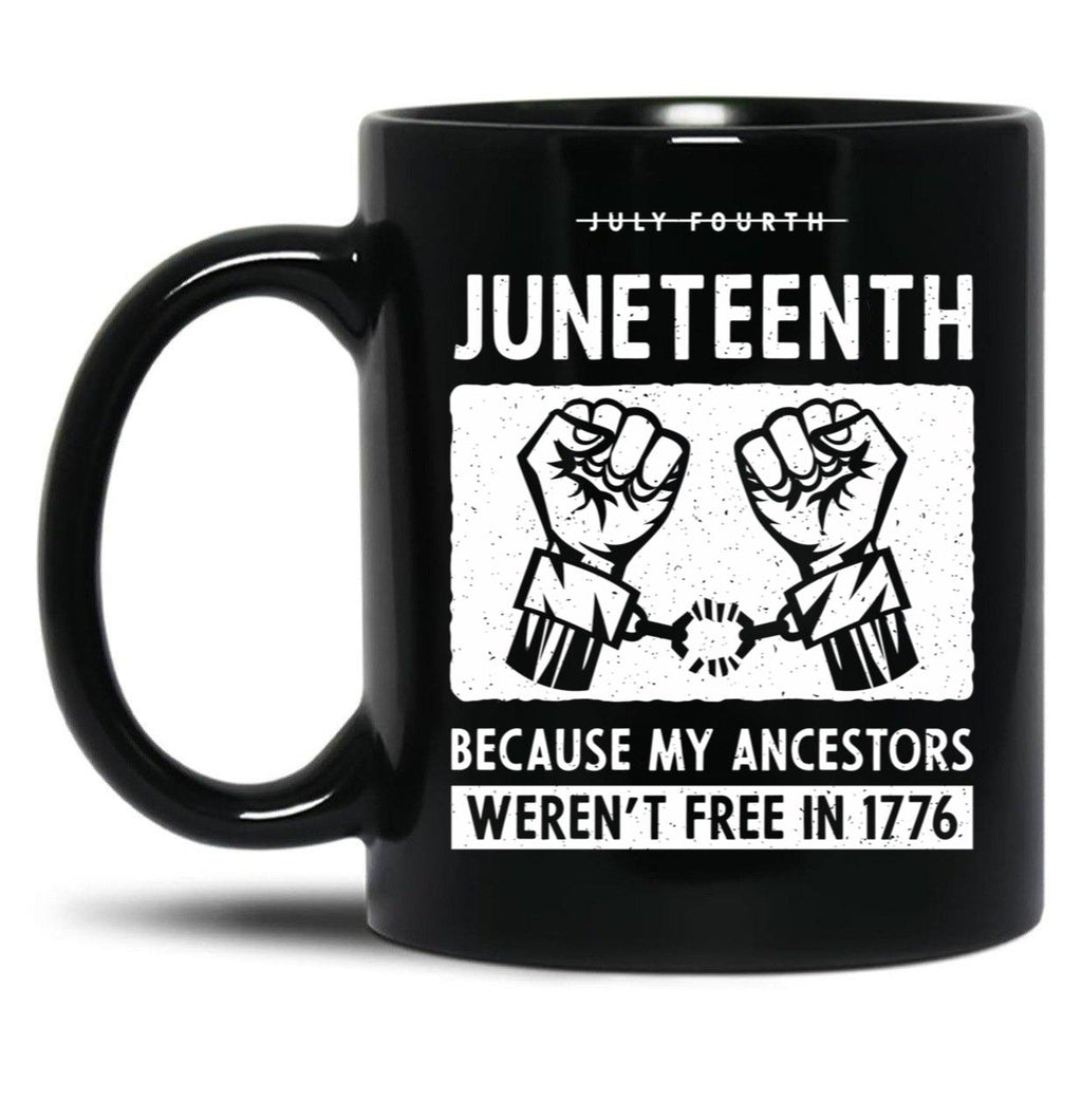 Juneteenth Ancestors Black African American Flag Pride Black Coffee Mug