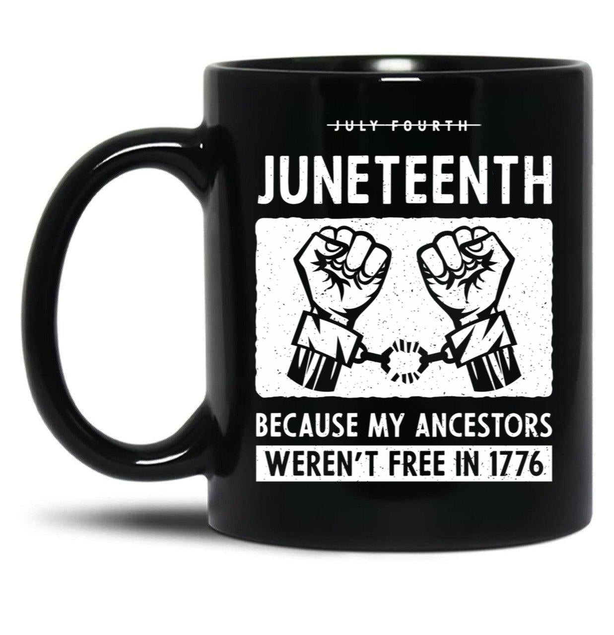 Juneteenth Ancestors Black African American Flag Pride Black Coffee Mug