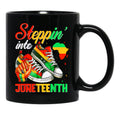 Juneteenth Black Girls Sneakers Black History Month Black Coffee Mug - Black
