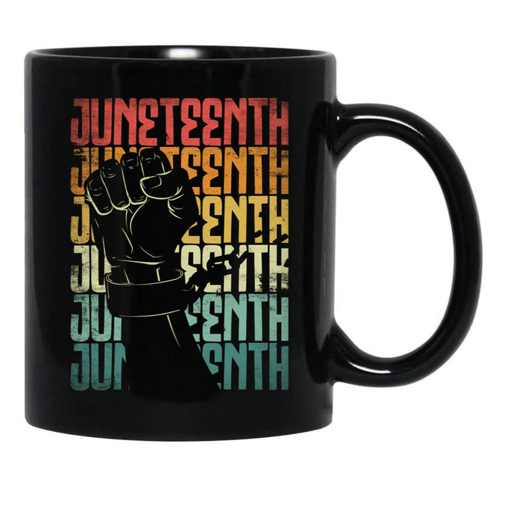Juneteenth Black History Month Quote Black Coffee Mug - Black