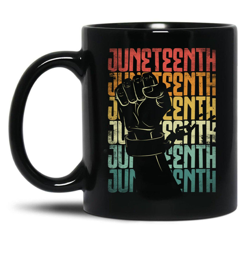 Juneteenth Black History Month Quote Black Coffee Mug