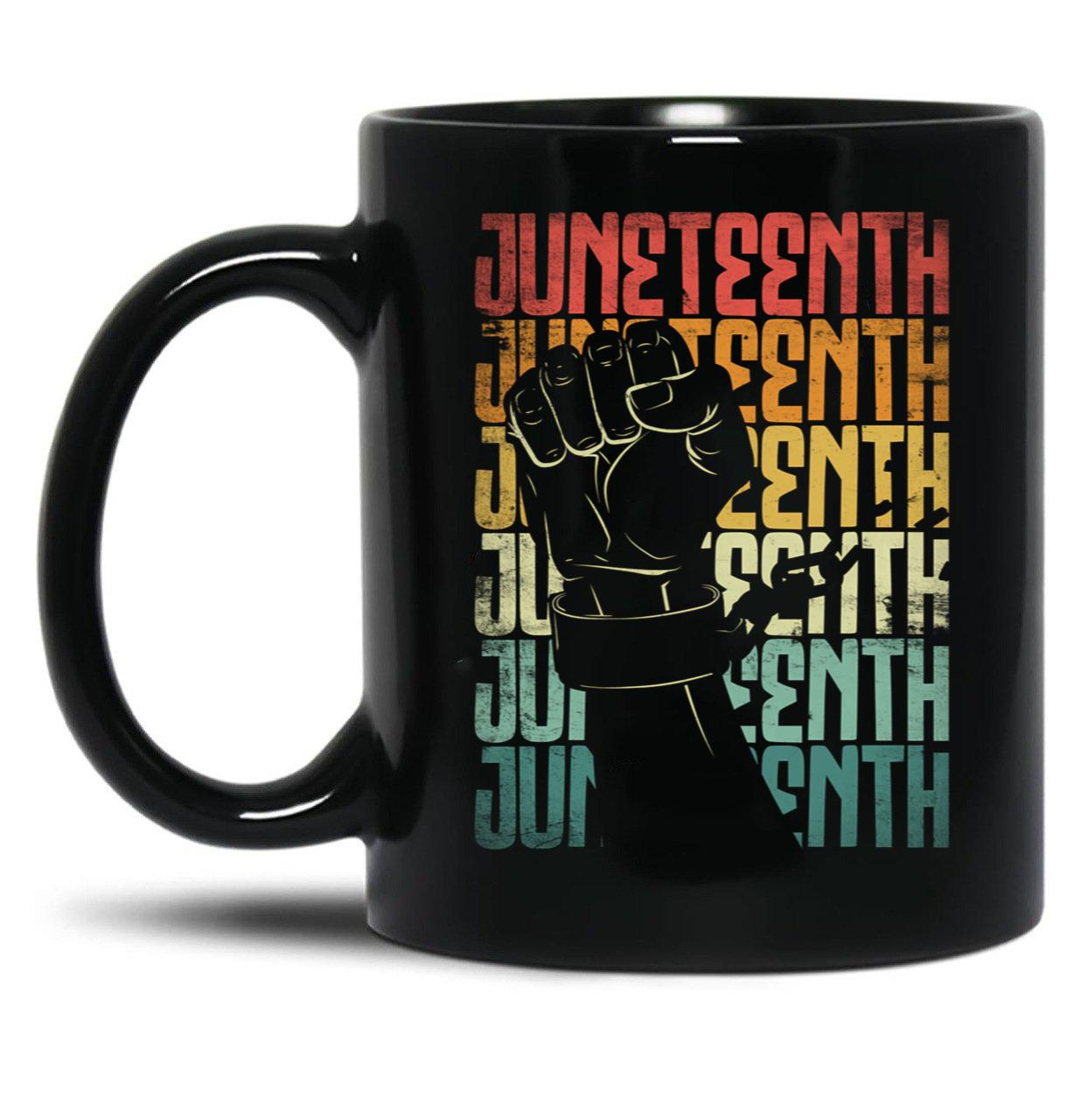 Juneteenth Black History Month Quote Black Coffee Mug