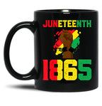 Juneteenth Black Proud African American Flag Freedom Vintage Black Coffee Mug