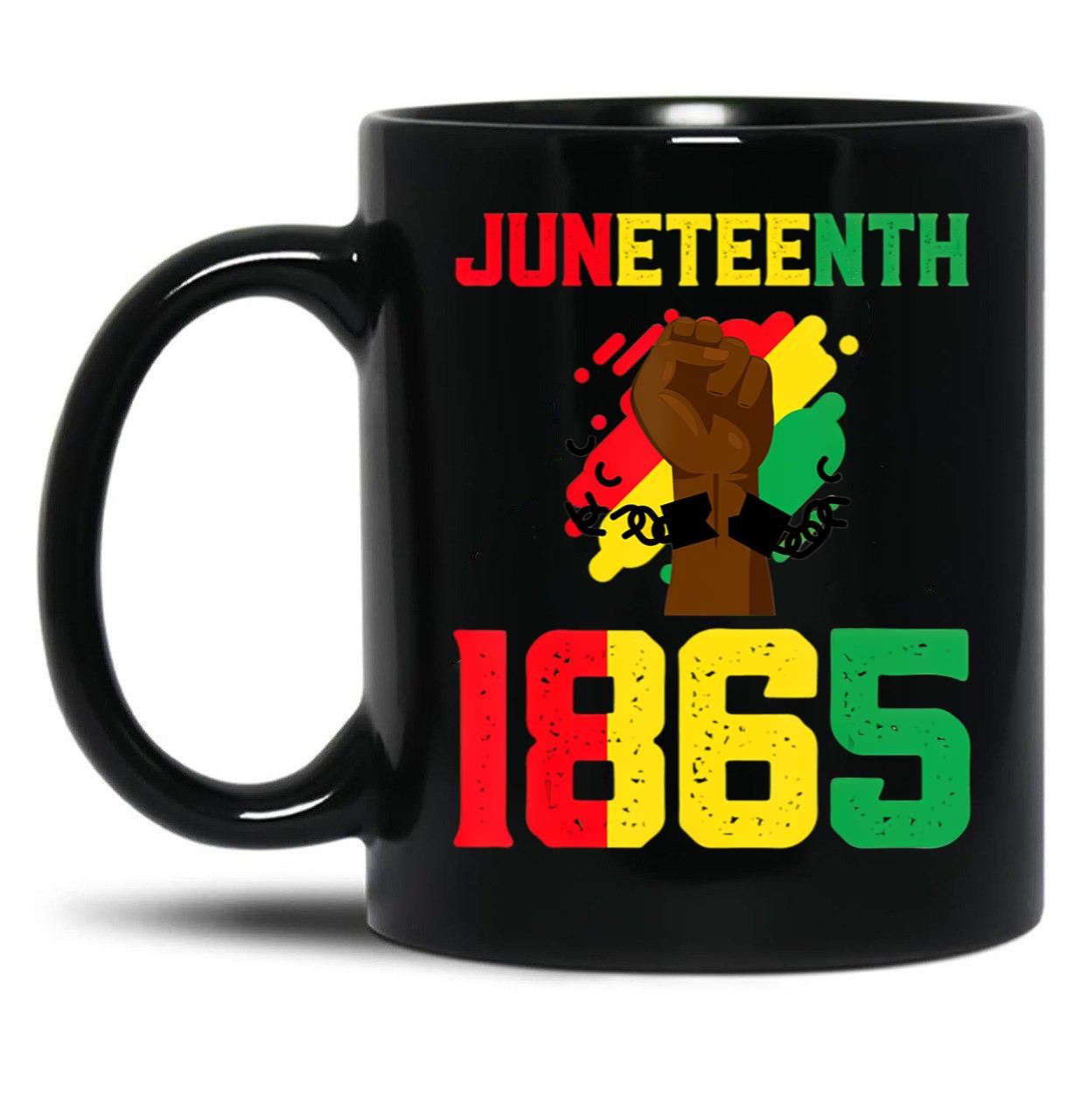 Juneteenth Black Proud African American Flag Freedom Vintage Black Coffee Mug