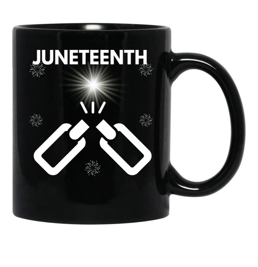 Juneteenth Broken Chains Towards Freedom Black Coffee Mug - Black
