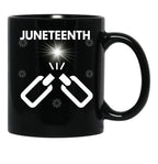Juneteenth Broken Chains Towards Freedom Black Coffee Mug - Black