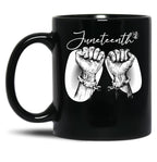 Juneteenth Broken Handcuff Freedom Black Coffee Mug