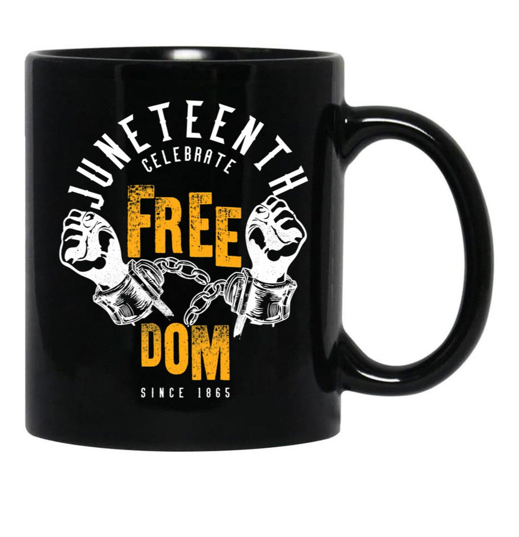 Juneteenth Celebrate Freedom Design Black Coffee Mug - Black