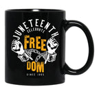 Juneteenth Celebrate Freedom Design Black Coffee Mug - Black