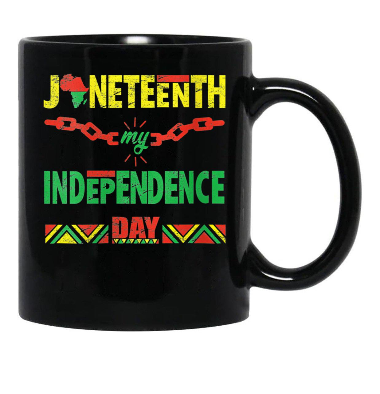 Juneteenth Celebrate Freedom Black Coffee Mug - Black