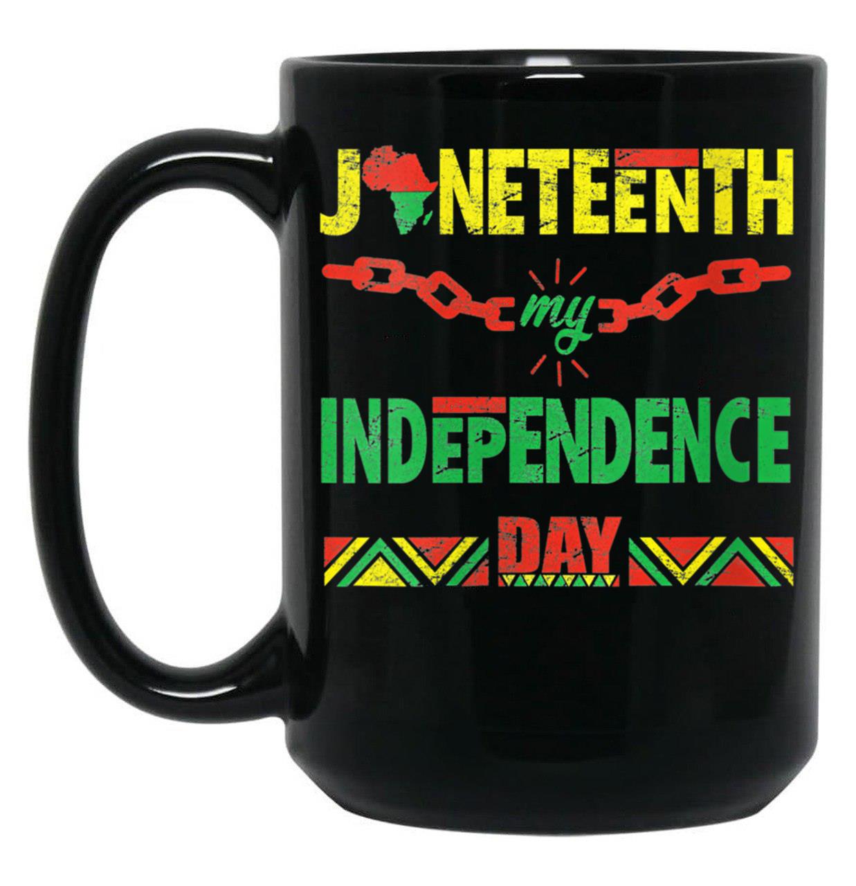Juneteenth Celebrate Freedom Black Coffee Mug