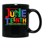 Juneteenth Celebration Free-Ish Since 1865 Retro Mug Black Coffee Mug - Black