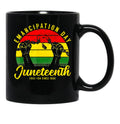 Juneteenth Emancipation Day Vintage Cool Melanin Black Pride Black Coffee Mug - Black