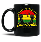 Juneteenth Emancipation Day Vintage Cool Melanin Black Pride Black Coffee Mug