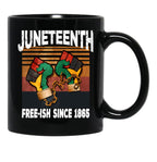 Juneteenth Flag Design Free-Ish Since 1865 Black History Black Coffee Mug - Black