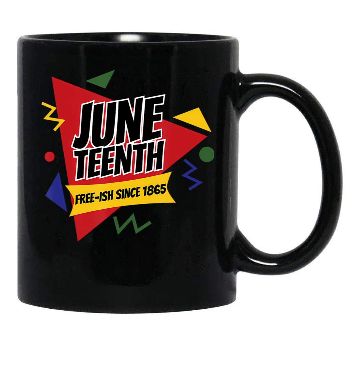 Juneteenth Free Ish Since 1865 African Retro Black Coffee Mug - Black