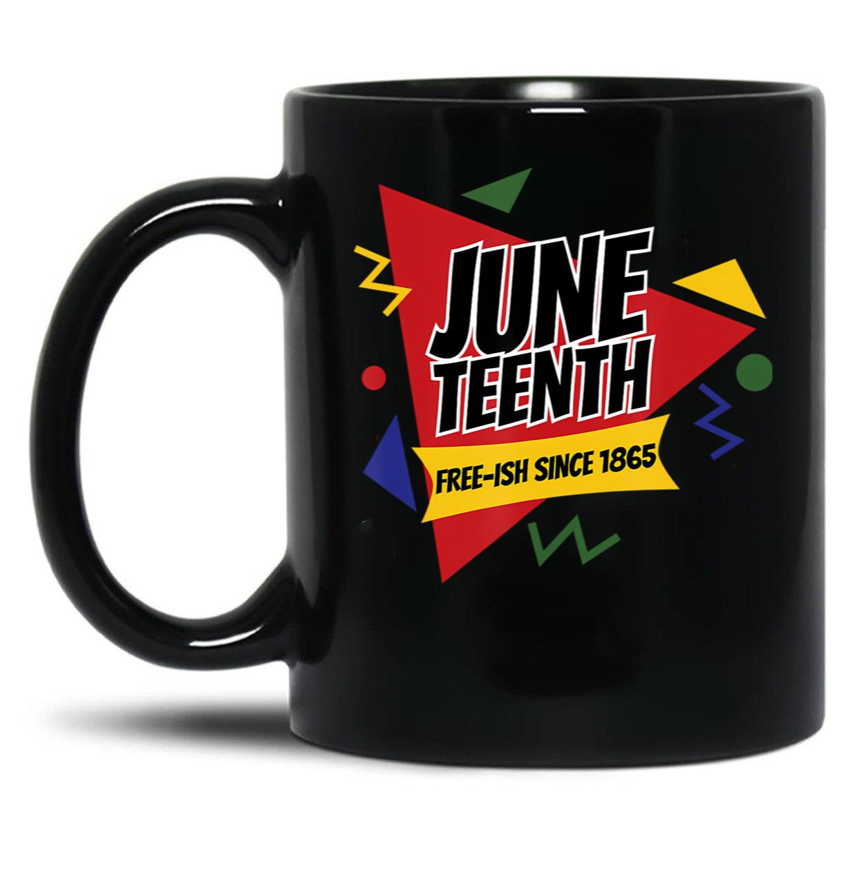 Juneteenth Free Ish Since 1865 African Retro Black Coffee Mug