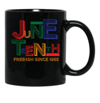 Juneteenth Free-Ish Since 1865 Black Coffee Mug - Black