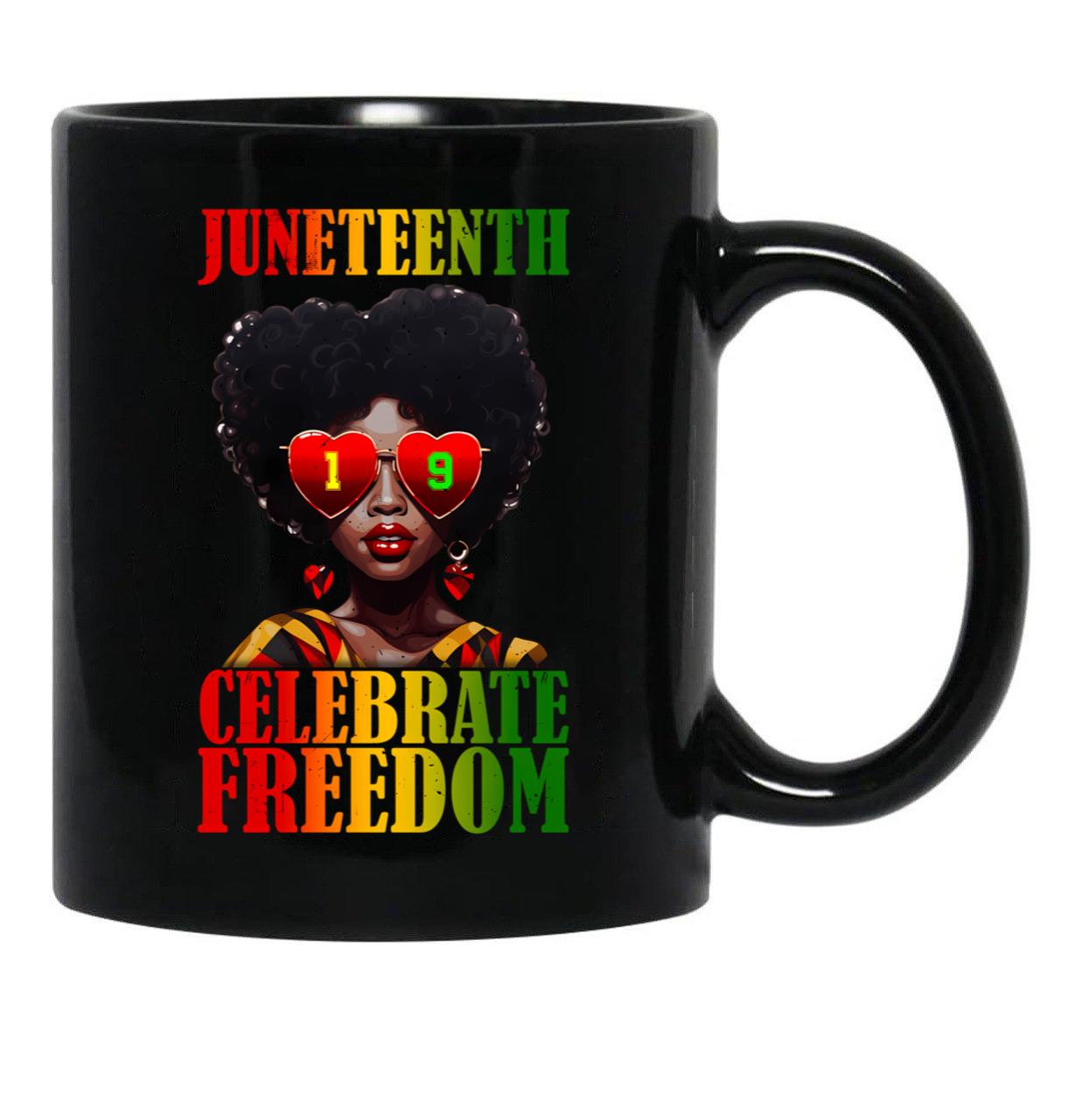 Juneteenth Freedom Black History Black Coffee Mug - Black