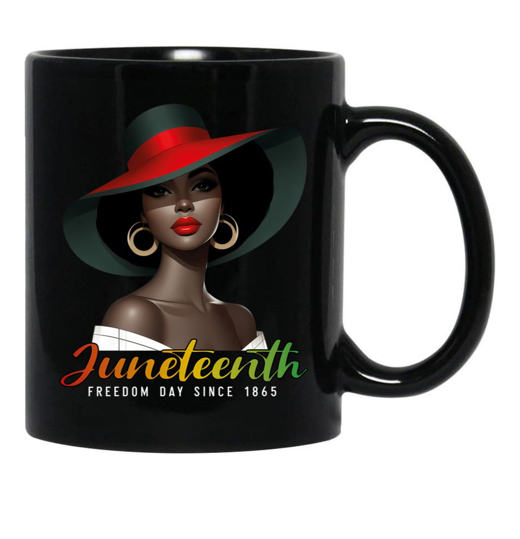 Juneteenth Freedom Day Since 1865 Black Coffee Mug - Black