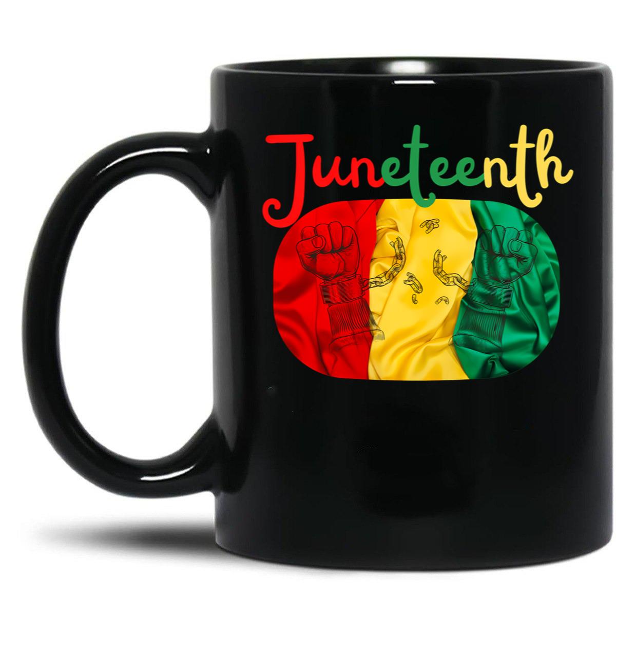 Juneteenth Freedom Day Black Coffee Mug