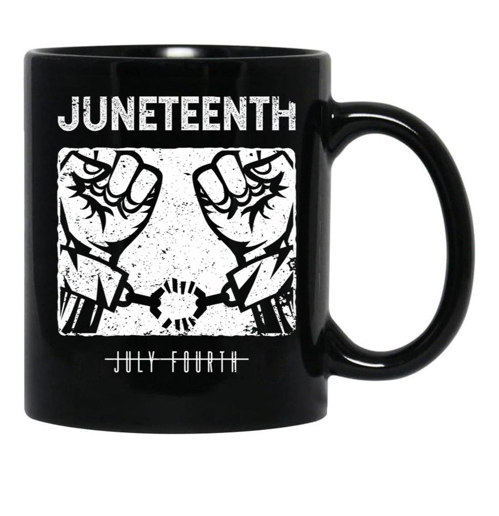 Juneteenth Gift Black History American African Freedom Day Black Coffee Mug - Black