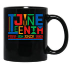Juneteenth Independence Black History Month With African Amecican Day Africa Color Flag Free Ish Since 1865 Black Coffee Mug - Black