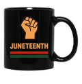 Juneteenth - Raised Fist Black Coffee Mug - Black