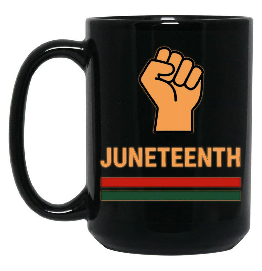 Juneteenth - Raised Fist Black Coffee Mug