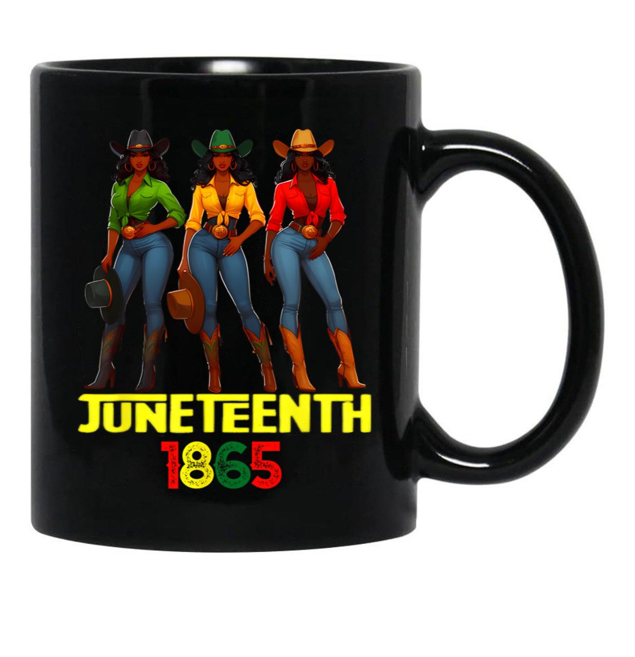 Juneteenth Remebering My Ancestors Mug For Afro Cowgirl Melanin Juneteenth Gift Black Coffee Mug - Black