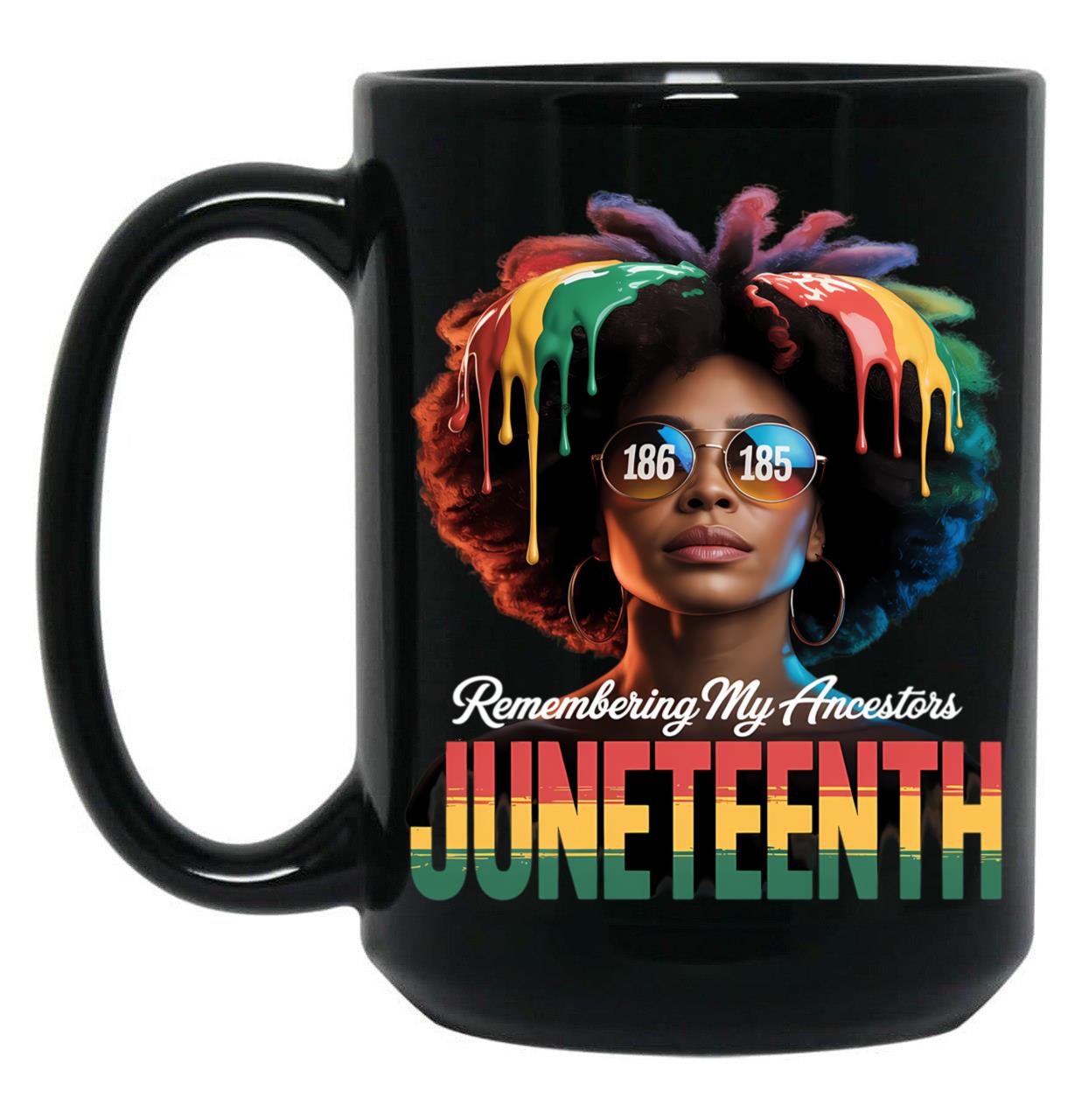 Juneteenth Remembering My Ancestor Freedom African Women Black Coffee Mug
