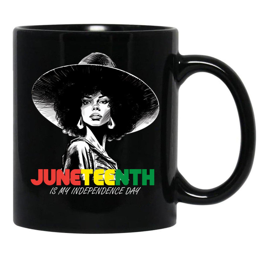 Juneteenth Mug Women Queen African American Black Women Mug Black Coffee Mug - Black