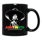 Juneteenth Mug Women Queen African American Black Women Mug Black Coffee Mug - Black