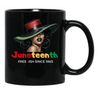 Juneteenth Mugs Women Celebrating-Black Freedom Day 1865 Black Coffee Mug - Black