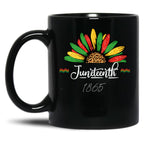 Juneteenth Sunflower Black Coffee Mug