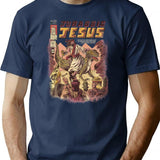 Jurassic Jesus Premium Heavyweight Cotton T-Shirt - Navy