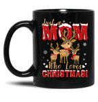 Just A Mom Who Loves Christmas Holiday Family Black Coffee Mug