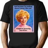 Just Because I'M Smiling Does'T Mean I Like You T-Shirt for Men & Women, T-Shirts Graphic Tee - Black