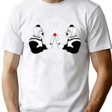 Just The Tip I Promise Art The Clown Terrifiers 2 Killer Clown Illustration T-Shirt for Men & Women, T-Shirts Graphic Tee - White