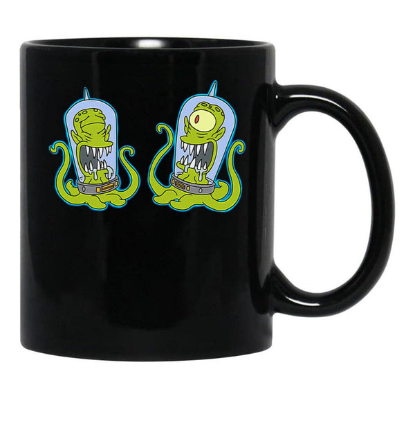 Kang and Kodos Black Coffee Mug, Gift Coffee Mug - Black