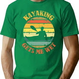 Kayaking Gets Me Wet T-Shirt for Men & Women, T-Shirts Graphic Tee - Green