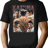 Kazuma Kiryu Vintage Bootleg Style T-Shirt for Men & Women, T-Shirts Graphic Tee - Black