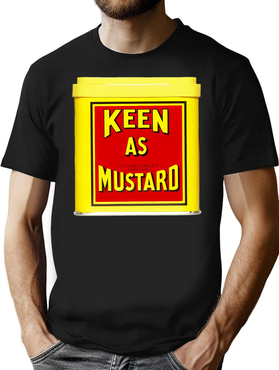 Keen As Mustard T-Shirt for Men & Women, T-Shirts Graphic Tee - Black